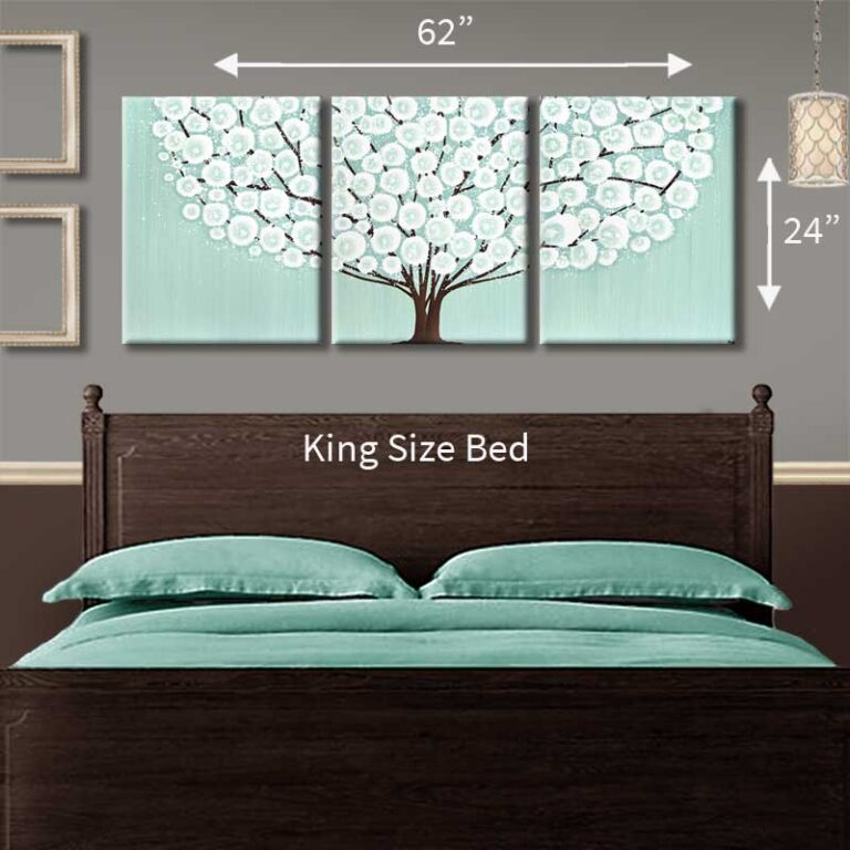 XL size guide for painting that fits over king size bed