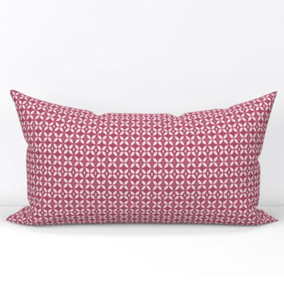 Bolster pillow in pink butterfly lattice pattern