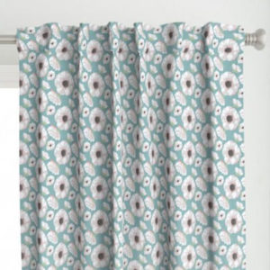 Fabric & Wallpaper: Easter Spring Flowers, Pink, Teal