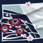 Fabric & Wallpaper: Hawaiian Floral Wave Baby Quilt Navy