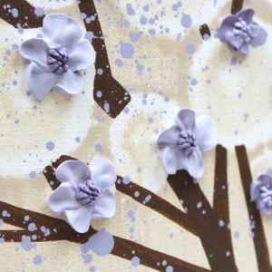 Nursery Canvas Art Tree Painting Khaki, Lavender | Medium – Large