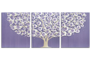 Purple Nursery Wall Art Tree Painting on Canvas | Medium – Large