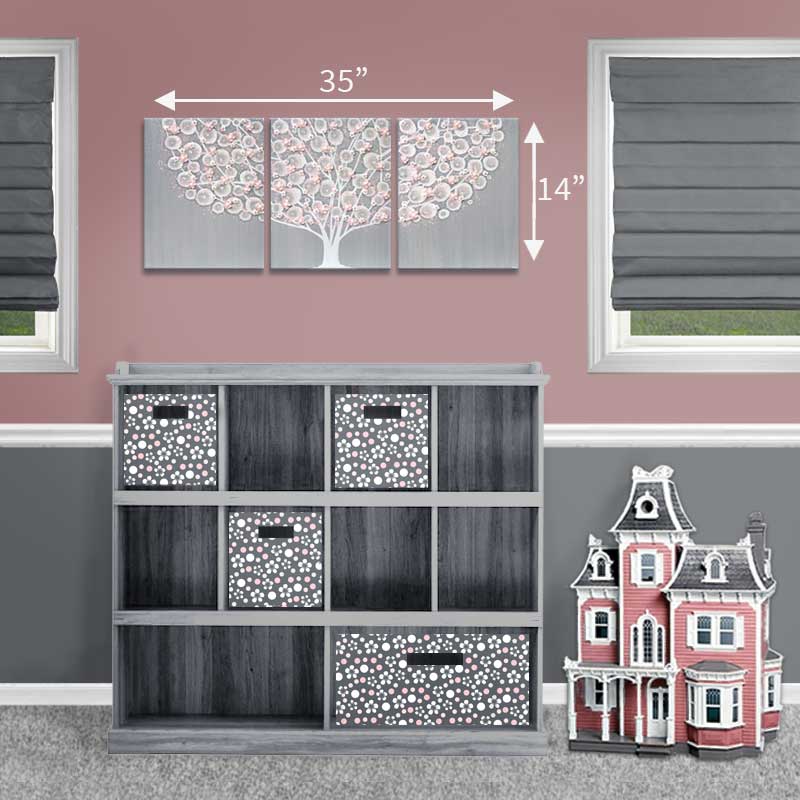 Medium size guide for gray and pink tree nursery art