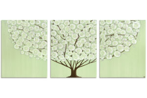 Tree Painting in Green, Brown | 3 Canvas Size Options