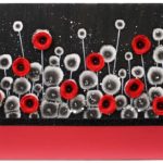 Red and Black Wall Art Poppy Flower Painting Canvas | Small