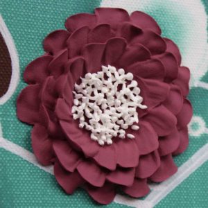 Wall Art With Sculpted Flowers in Teal, Wine | 3 Canvas Size Options
