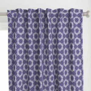 Fabric & Wallpaper: Lotus Blossom Hexagons in Purple