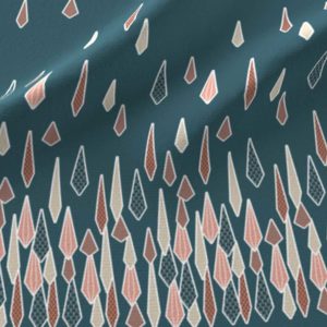 Fabric & Wallpaper: Falling Rain Border in Peach, Blue