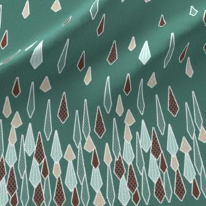 Fabric & Wallpaper: Falling Rain Border in Teal, Green, Brown