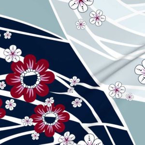 Fabric & Wallpaper: Hawaiian Floral Wave Baby Quilt Navy