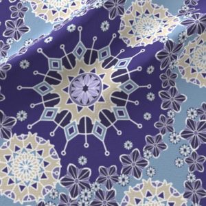 Fabric & Wallpaper: Large Mandalas in Purple, Blue