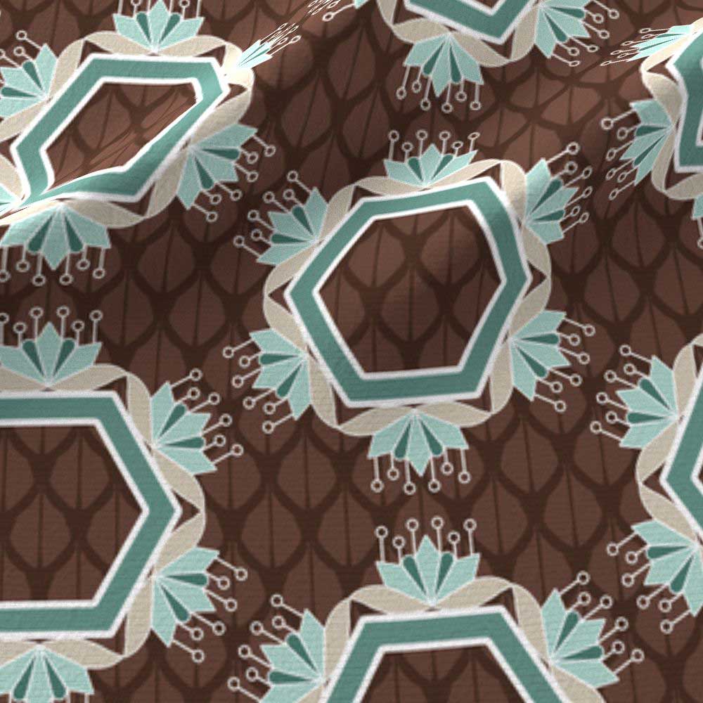 Lotus hexagons in brown and green