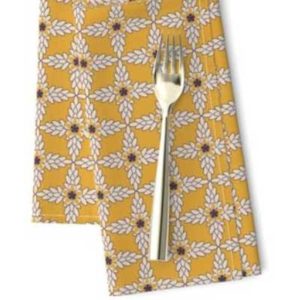 Fabric & Wallpaper: Art Deco Diamond Floral in Yellow