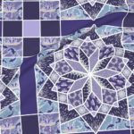 Fabric & Wallpaper: Star Quilt Squares in Purple