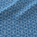 Fabric & Wallpaper: Geometric Flowers in Blue, White