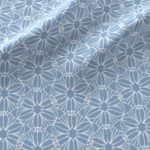 Fabric & Wallpaper: Geometric Flowers in Light Blue