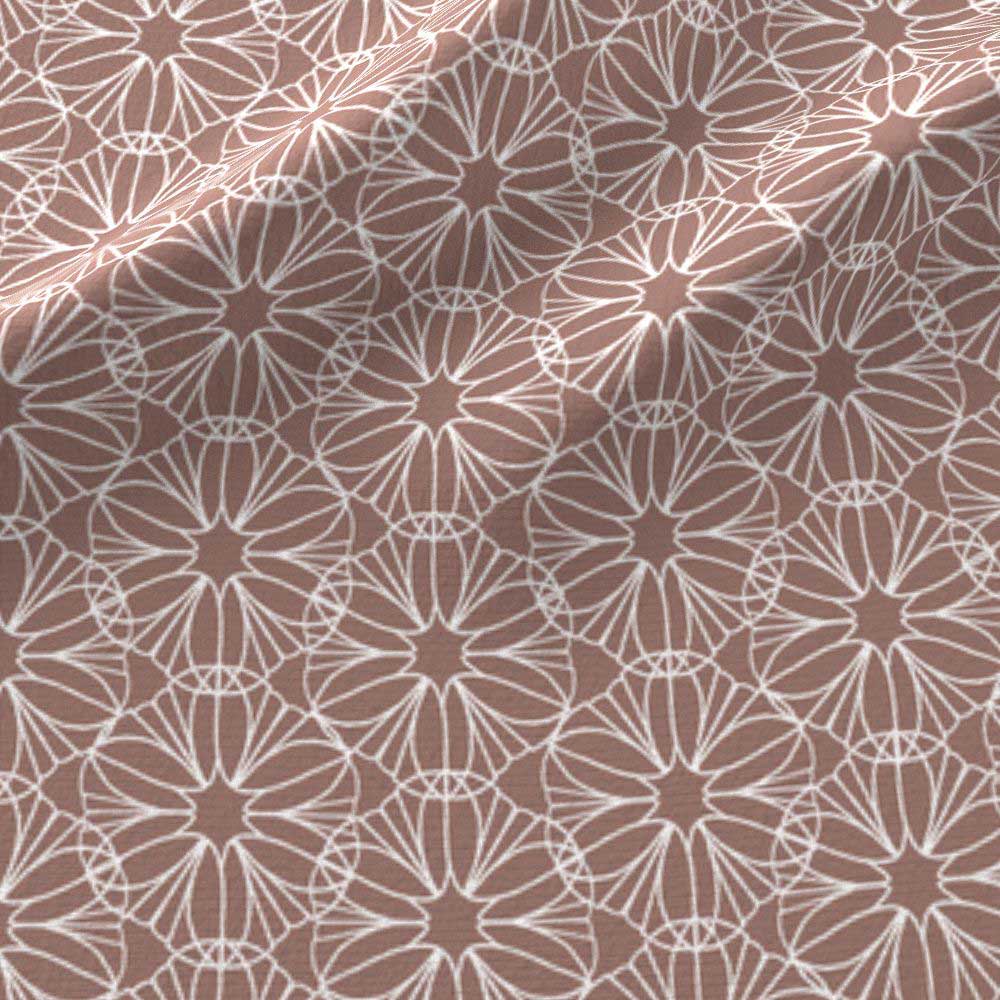 Geometric flowers in peach and white