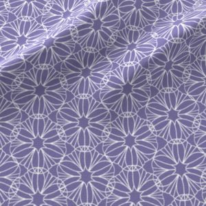 Fabric & Wallpaper: Geometric Flowers in Violet