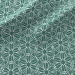 Fabric & Wallpaper: Geometric Flowers in Teal