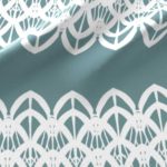 Fabric & Wallpaper: White Lace Border in Aqua