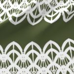 Fabric & Wallpaper: White Lace Border in Olive Green