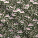 Fabric & Wallpaper: Lotus Blossom Koi Pond in Green, Pink