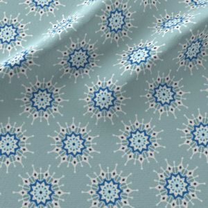 Fabric & Wallpaper: Small Mandalas in Aqua, Blue