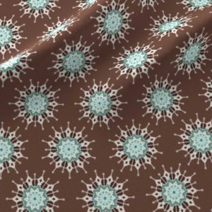 Fabric & Wallpaper: Small Mandalas in Brown, Mint