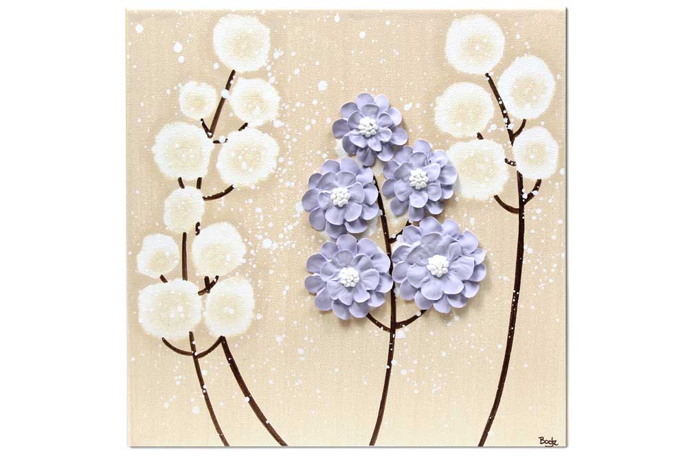 Nursery art khaki and lavender wildflower