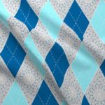 Fabric & Wallpaper: Argyle in Blue, Aqua, Gray