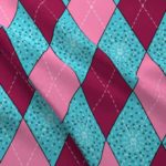 Fabric & Wallpaper: Argyle in Pink and Aqua