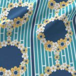 Fabric & Wallpaper: Cameo Borders, Blue Yellow Flowers