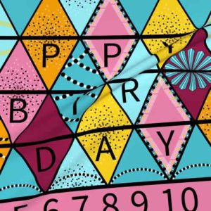 Fabric & Wallpaper: Happy Birthday Bunting Project in Pink and Aqua