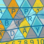 Fabric & Wallpaper: Happy Birthday Bunting Project in Gray, Yellow, Aqua