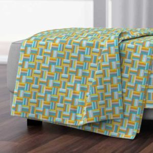 Fabric & Wallpaper: Basketweave in Gray, Yellow, Aqua