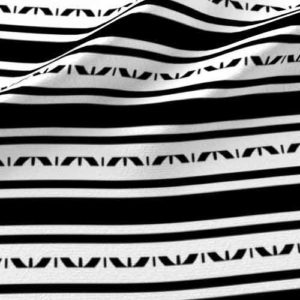 Fabric & Wallpaper: Black and White Scallop Stripes