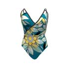 Blue and Yellow Watercolor Flowers Swimsuit