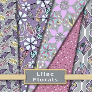 Lilac Floral Fabric & Wallpaper