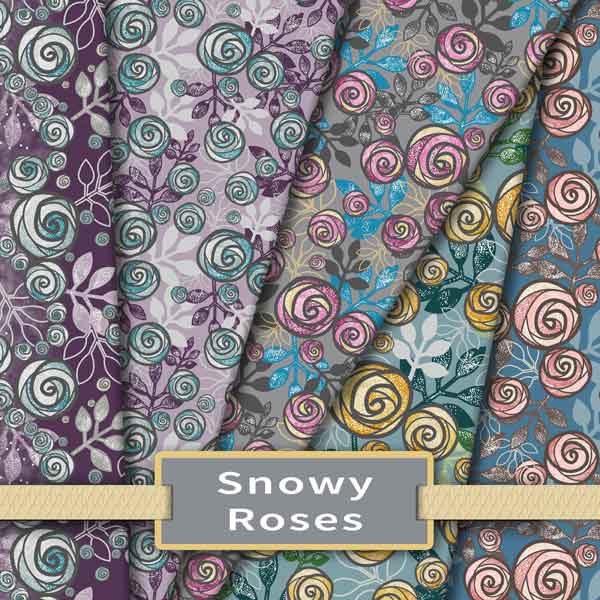 Rose and floral fabric surface designs