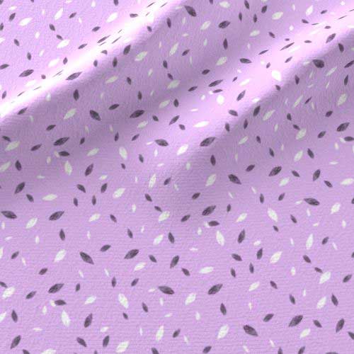 Lilac and gray leaf print small scale fabric