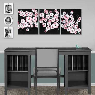 Read more about the article New Office Wall Art: Cherry Blossoms in Black, White, Red