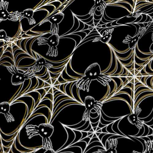 Black and yellow spider web fabric
