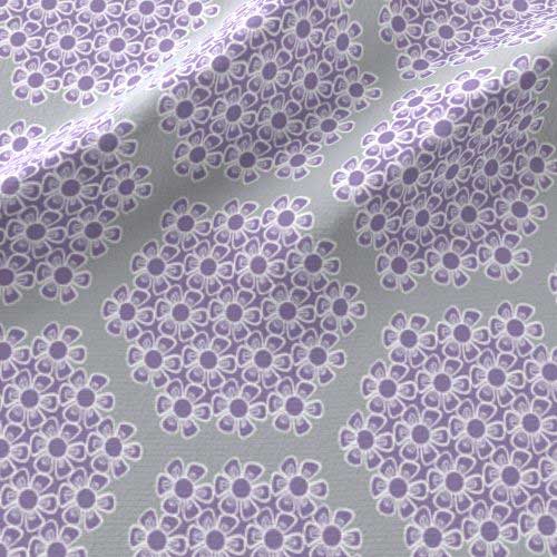 Lilac and gray hexagon nursery crib sheet fabric