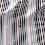 Fabric & Wallpaper: Stripes in Pink, Gray, Black, White