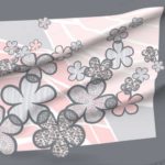 Fabric & Wallpaper: Wholecloth Baby Quilt, Flowers in Pink, Gray, White