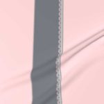 Fabric & Wallpaper: Crib Dust Ruffle Scallop Border in Pink, Gray, White