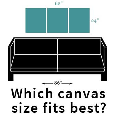 Which canvas size fits best above living room furniture