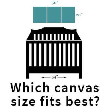 Which canvas size fits best above nursery furniture