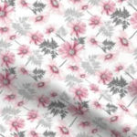 Fabric & Wallpaper: Cosmos Flower Zig Zag in Pink, White