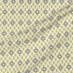 Fabric & Wallpaper: Geometric Flowers in Gray, Yellow
